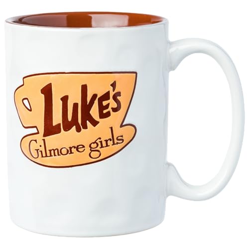 Silver Buffalo Gilmore Girls Wax Resist Ceramic Pottery Mug Featuring Luke's Logo, 17 Ounces - image 1