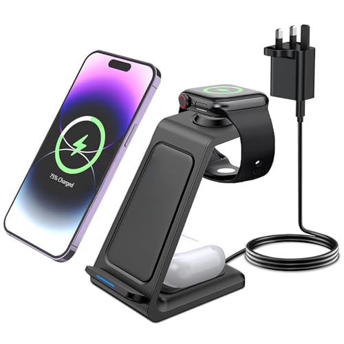 Chargeur sans fil 3 en 1 pour iPhone 16/15 et Apple Watch