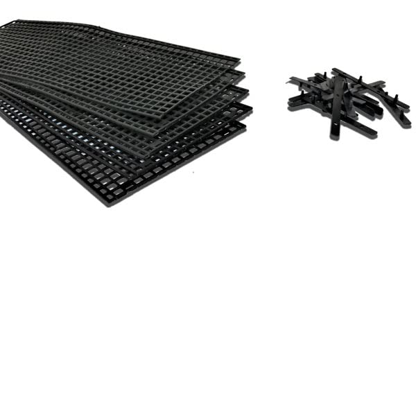 eco-filtration Pond Filter Grid | Media Support Tray | Egg Crate Coral Reef Marine Aquarium Fish Tank (1 x Grid Topper Kit (5xToppers & 10xClips))