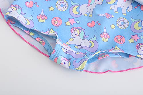 Image of Girls One Piece Unicorn Swimsuit Mermaid Swimwear Rainbow Bathing Suit
