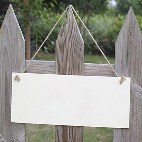 JANOU 3pcs Unfinished Wood Sign Blank Rectangle Hanging Wooden Plaque DIY Craft Project Wood Sign with Rope Door Wall Art Decorative, 6x12\'\' - Thumbnail 4