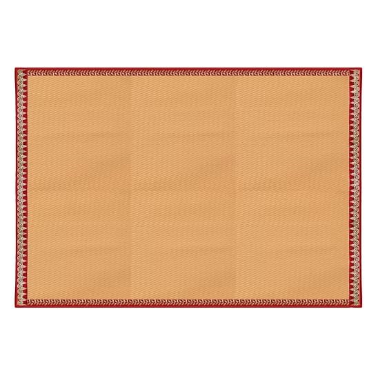 Extra Large Chatai Mat, Beige with Red Border, 6x8 ft, Plastic Straw, 300 Grams-image-25