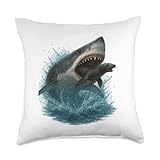 Shark Attack Great White Shark vs Seal Predator Ocean Throw Pillow
