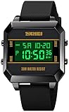 Montre-bracelet de sport militaire furtif cool 5 ATM résistant à l'eau avec cadran LED