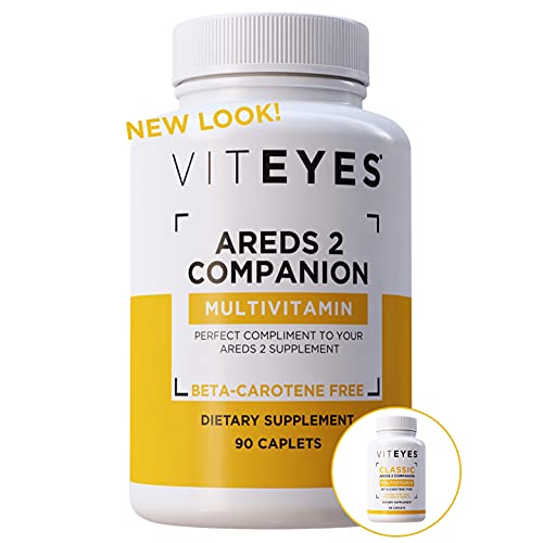 Viteyes Classic AREDS 2 Companion Beta-Carotene Free Multivitamin Supplement, Comprehensive Multivitamin Formula for AREDS 2 Users, 90 Caplets