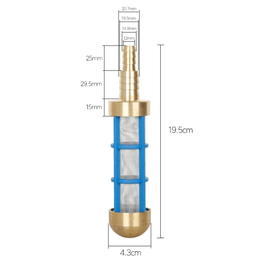 Filtre à eau en laiton avec aspiration de 3/4" et 1/2" pour fûts, réservoirs, tambours et protection de la pompe