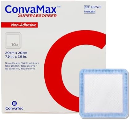 ConvaTec ConvaMax Superabsorber Non-Adhesive 8"x8" Soft Absorbent...