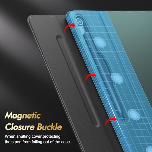 INFILAND Case for Samsung Galaxy Tab S10 FE Plus 5G, Slim Multi-Angle Stand Cover with S Pen Holder for Galaxy Tab S10 FE+ 13.1 Inch (SM-X620/SM-X626B) 2025 Tablet Auto Wake/Sleep (Midnight Green) by INFILAND - Image 3