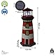 Cepewa LED Solar Leuchtturm | H38cm rot weiß | Gartendeko Leuchtfeuer Turm Leuchtfeuer Solarbeleuchtung (1 x LED Solar Leuchtturm H38cm)