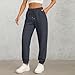 Petite Wide Leg Joggers Pants for Women Baggy Sports Yoga with Pocket Elastic High Waisted Casual Sweatpants Fashion Clothes（Large,1-Dark Gray）