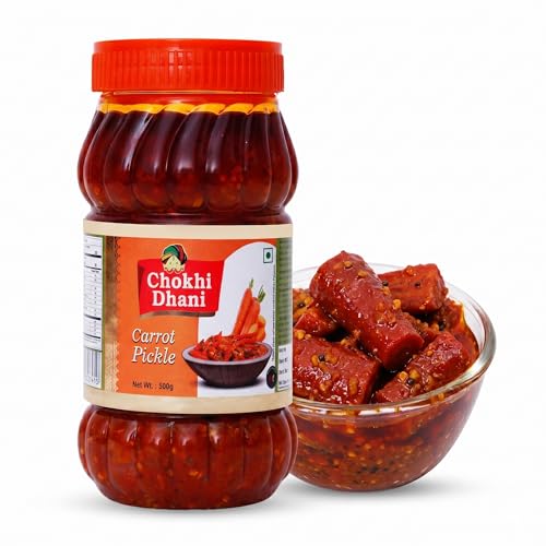 Image of Chokhi Dhani Carrot Pickle 500g | Gajar Achar | Spicy & Tangy Indian Pickle | Traditional Homemade Style | Authentic Spices | Veg