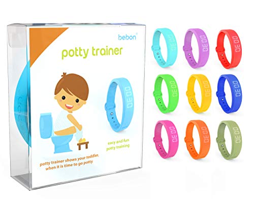 Potty Trainer – New Upgraded Version – Toilet Trainer for Kids Makes Potty Training Easier – Watch with Extra Wrist Band, Smaller Wrist Band Size, Water Resistant + More Colors (Blue+Green)