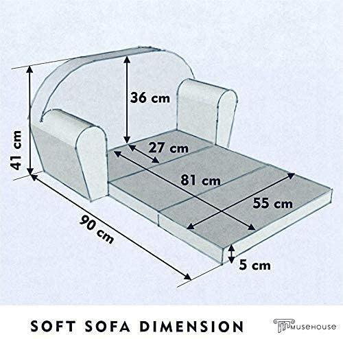 MuseHouse Sofa Bed with mattress Foldable Childrens Foam sofa Rest for kids - Image 7