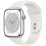 Apple Watch Series 8 GPS 45mm Silver Aluminium Case with White Sport Band EU