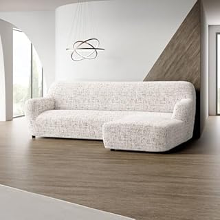 PAULATO - Copridivano Penisola Destra (visto dal fronte) in Microfibra con Fantasia, Bielastico Antigraffio Lavabile in Lavatrice, Certificato OEKO-TEX, Disegno Vittoria Naturale - Made in Italy