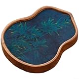 Bandeja de té de madera, Bandeja de servir de madera, Bandeja de té de nogal con la mano, Plato de servir de té impermeable para uso doméstico para servir té (A)