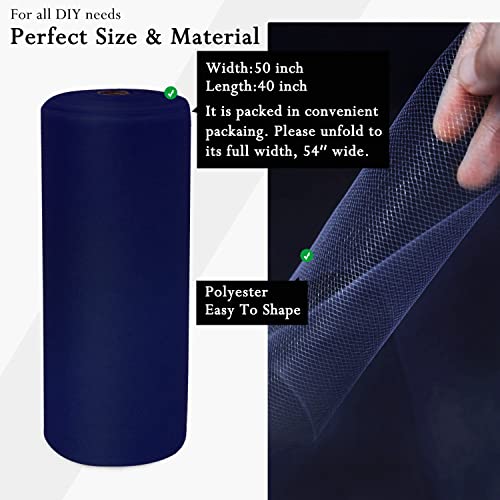 Image of Navy Blue Tulle Fabric Rolls 54 Inch by 40 Yards Tulle Bolt Spool for Wedding Decorations DIY Tutu Baby Shower Table Skirt Ceiling Decor Birthday Party Craft Supplies