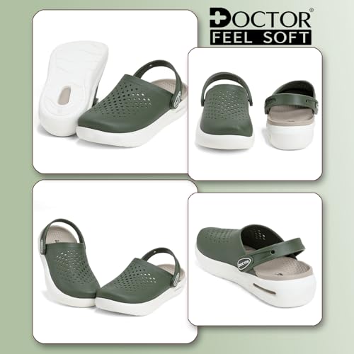Image of Men Platform Clogs with Adjustable Back Strap | Lightweight EVA Cushioned Sole | Breathable Anti-Slip Everyday Wear Footwear for Indoor & Outdoor Use