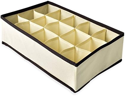 Kubez Sock Organizer Box for Drawers - Natural (13.75"x8.25"x4")