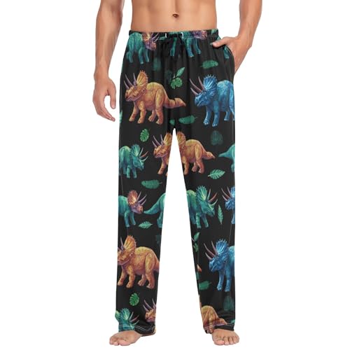 Men's Straight-Fit Pajama Pant Lightweight Pjs Bottoms Sleep Pants with Pocket3