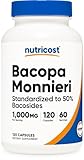 Nutricost Bacopa Monnieri 1,000mg, 120 Capsules (60 Servings) - Non-GMO, Gluten Free, and Vegetarian Friendly