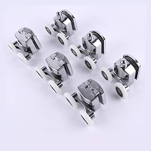 Rotelle Box Doccia Ruote for porta doccia scorrevole in lega di zinco da 23/25/27 mm, cuscinetti a rulli, ricambio for vetro da 12-14 mm Ruote Box Doccia(4-upper 4-down,27mm)