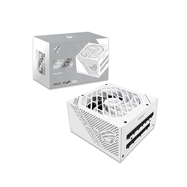 ASUS ROG-STRIX-850G-WHITE - Fuente de alimentación 850W Gold (disipadores ROG, Axial-Tech, Doble rodamientos de Bolas, tecnología 0dB, 80 Plus Gold, Full Modular) Blanco