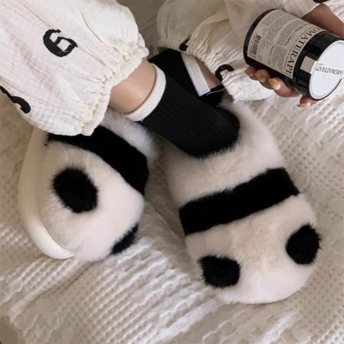 Panda Animal Slippers for Women and Men Plush Winter House Slippers with Backs for Indoor and Outdoor4