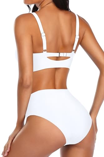 Image of Tempt Me High Waisted Tie Front Bikini Set Two Piece Tummy Control Swimsuit