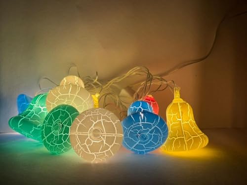 Image of Xenith 14 LED Crackle Jingle Bell Shape Pastel Fairy String Lights for Baby Kids Room Diwali Christmas Festival Birthday Wedding Party Indoor Outdoor Garden Decoration (Multicolor, 3.5 Meter)