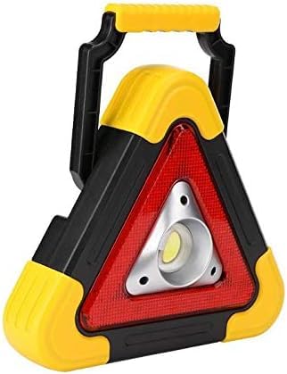 Triângulo de Sinalização de Emergência LED, Portátil, Amarelo e Vermelho