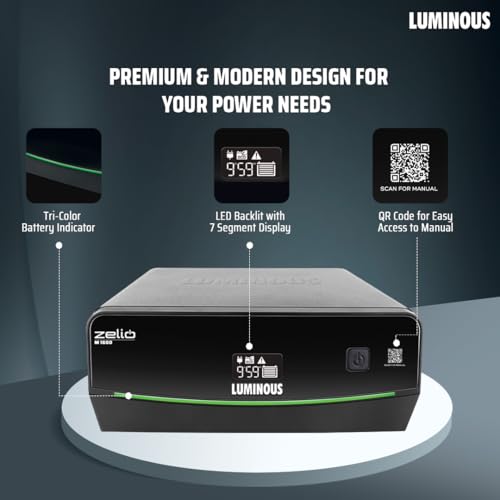 Image of Luminous Zelio M 1600 Sine Wave Inverter Ideal for Home,Office & Shops | 1400VA Inverter | Reliable Power Backup | High Performance| Easy Installation | 36 Months Warranty