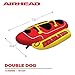 Airhead Double Dog Towable 1-2 Rider Tube for Boating and Water Sports, Double-Stitched Full Nylon Cover, EVA Padding & Padded Handles for Comfort