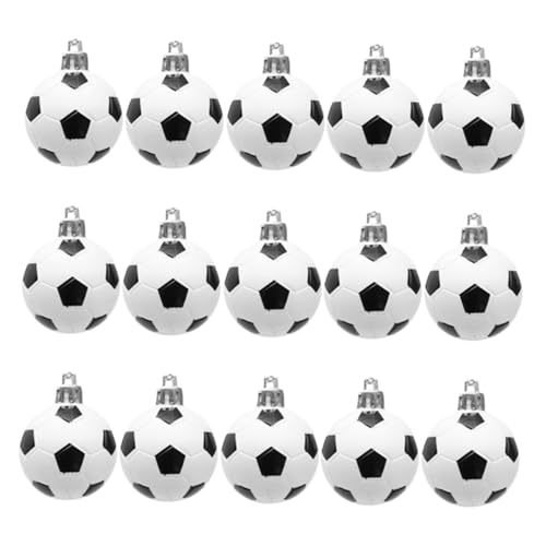 VALICLUD 24 pezzi Palline Albero Natale Calcio Decorazioni Infrangibili Plastica Resistente Colori Vivi per Feste Natalizie e Appassionati di Sport Addobbi da Appendere Indoor Outdoor