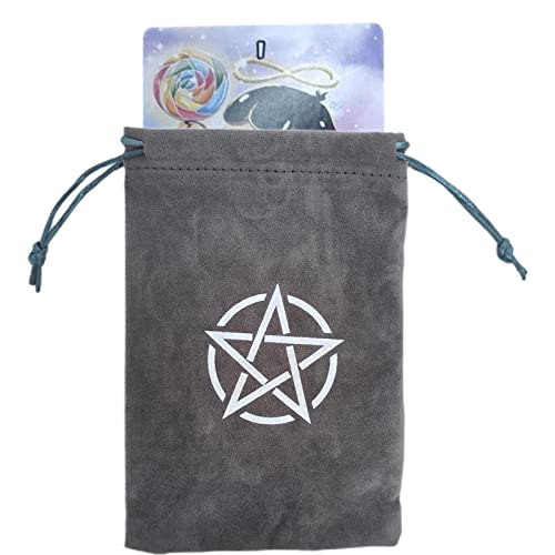 Bolsa de Tarô | 18x12cm Pentagrama Espessado Titular de Tarô Para Meninos,Saco de cartão cinza marro