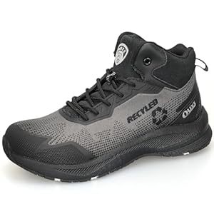 OUXX Eco-Friendly Men’s Hiking Boots, Soft Toe, Lightweight Boots, Slip-Resistant Rubber Outsole, ASTM F2892 Walking Shoes(OX7601)