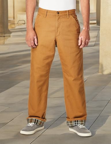 Image of Carhartt Men's Washed Duck Dungaree Flannel Lined Work Pant