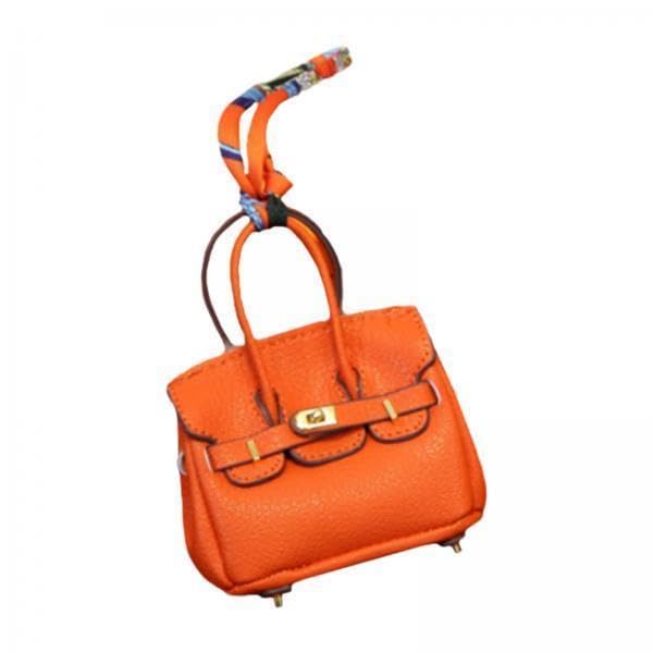URJIX™ 2xCar Key Case Lipstick Bag Cute for Women Girls Portable Mini Handbag Pendant Orange-picture-29