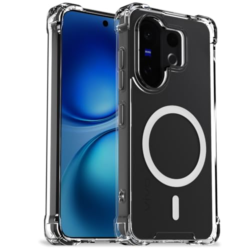 Image of Amazon Basics Back Cover for Vivo X200 FE 5G Mag-Safe Shockproof PC + TPU Protective Case Magnetic Support Bumper Case (Transparent Mag-Safe)