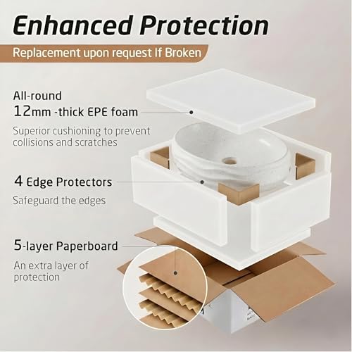 Image of BASSINO 22x15x6 Inches Ceramic Table Top Washbasin /White Terrazzo Luxury Countertop Sink /Modern Basin for Home,Living Room,Dining Hall /Designer Oval Shape Wash Basin for Bathroom with Wave(Matte)