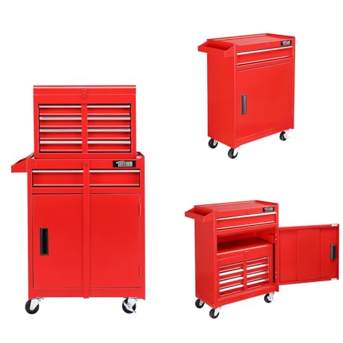 TUFFIOM 5-Drawer Rolling Tool Chest with Lockable Wheels