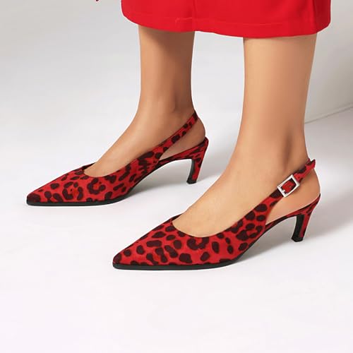 Pumps bout pointu motif léopard en faux suède de qualité supérieure