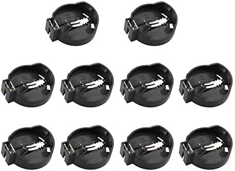 HALJIA 10Pcs Portable 3V CR2032 CR2025 General Coin Button Cell Battery Adapter Clip Socket Holder Container Box Case Black