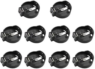 HALJIA 10Pcs Portable 3V CR2032 CR2025 General Coin Button Cell Battery Adapter Clip Socket Holder Container Box Case Black