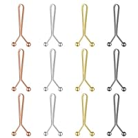 Xujinsongg 12 Stück Hosen Taillenspanner-Clips, Taillenschnallen Clips, Hosenbund Enger Machen Jeans Knopfnadeln Knöpfe, kein Nähen Hosenversteller Enger, Hosenknöpfe Hosenknopf zum Enger Machen