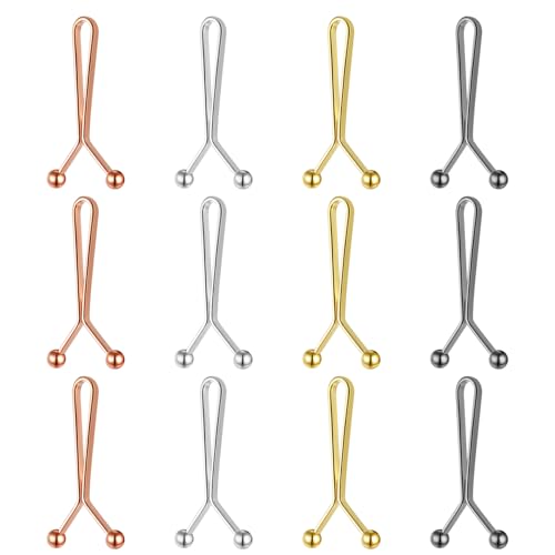 Xujinsongg 12 Stück Hosen Taillenspanner-Clips, Taillenschnallen Clips, Hosenbund Enger Machen Jeans Knopfnadeln Knöpfe, kein Nähen Hosenversteller Enger, Hosenknöpfe Hosenknopf zum Enger Machen