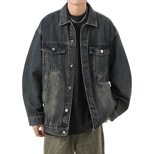 Chaqueta de mezclilla para hombre estilo vintage lavado miniatura 1