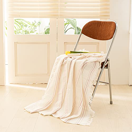 Couvre-lit en coton rose plaid couverture légère toutes saisons