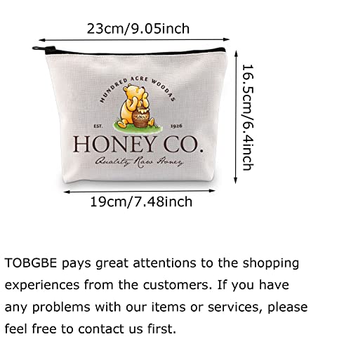 Tobgbe Pooh Bear Gifts Vintage Hundred Acre Woods Honey Co Zipper Cosmetic Bag Gift Pooh Gift For Women Pooh Lover Gift (Hundred Acre) #TOP1