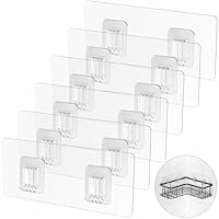 LIASDIVA 6 Stück Klebehaken für Ecke Duschablage, Verdickte und Superklebrige Wandhaken für Duschregal, Wasserdicht Duschkörbe Ersatzhaken, Wall Hooks for Shower Caddy (für Metallstreifen-Duschablage)